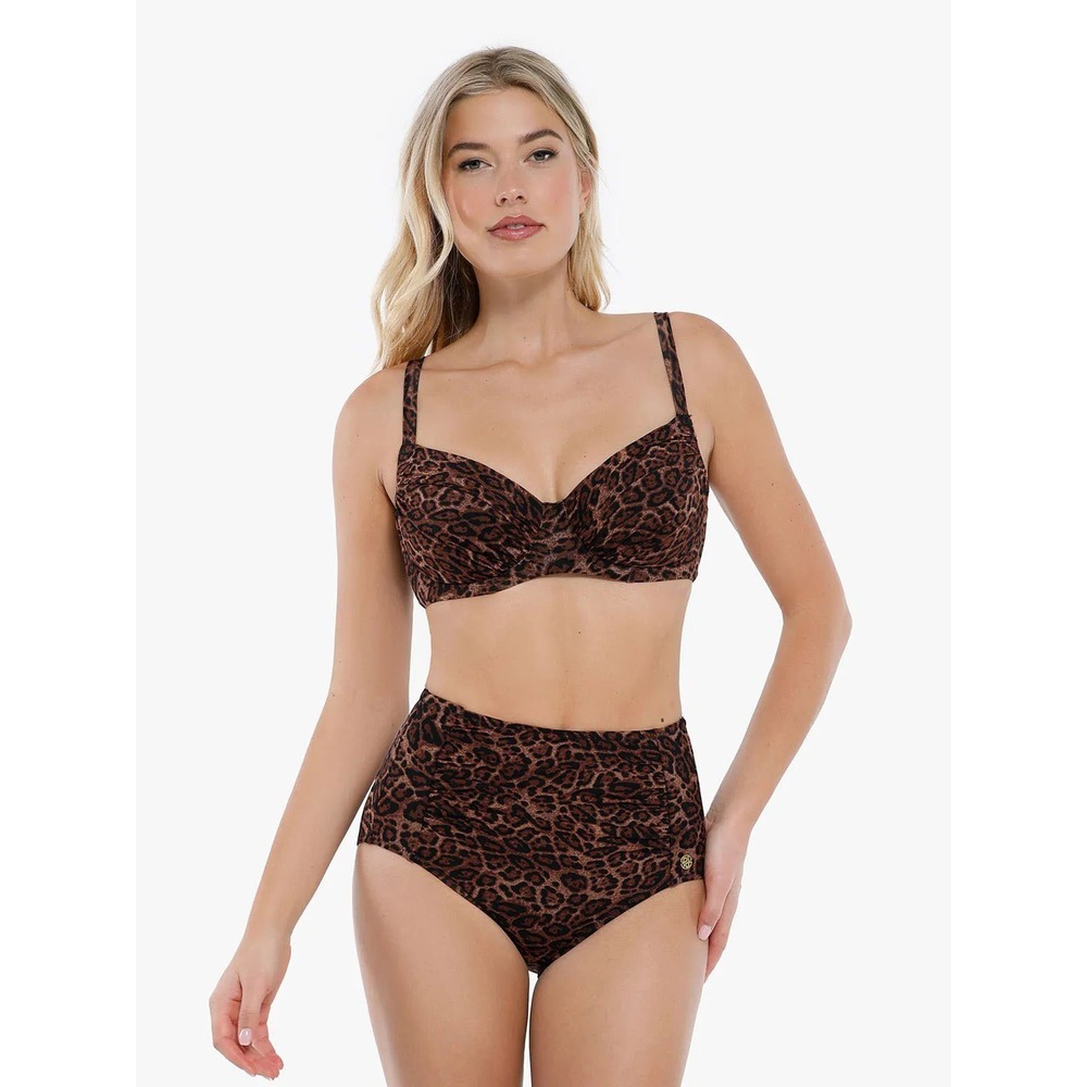 NEW Popilush Leopard Print High Waisted Bikini Set Underwire Two Piece Swimsuit